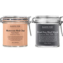 Majestic Pure Moroccan Red Clay Mud Mask and Dead Sea Mud Mask with Tea Tree Oil Bundle - Skin Care Package MAJESTIC PURE