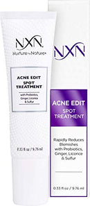 NxN Acne Edit Spot Treatment with Probiotics, Licorice Root, Ginger and Colloidal Sulfur, to rapidly reduce acne blemish size NXN