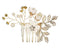 Luxury Flower Hair Combs and Pins Accessories for Wedding, Birthday, Bridesmaids, Various Styles and Colors (3 flowers combs, White) The Crafty Owl