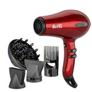 1875W Tourmaline Hair Dryer Ionic Frizz Control Fast Drying Blow Dryer Professional Hairdryer 2 Speed and 3 Heat Settings, Concentrator & Diffuser & Pik, Cool Shot BERTA