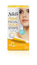 Nad's Facial Wax Strips - Natural All Skin Types - Waxing Kit With 30 Face Wax Strips & Post Wax Oil, 1 Count Nad's