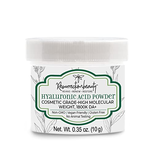 RESURRECTIONbeauty Hyaluronic Acid Serum Powder | High Molecular Weight Sodium Hyaluronate | Cosmetic Grade Hydrating Ingredient For Homemade Serums & Other Skin Care Products, 10 grams RESURRECTIONbeauty
