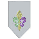 Mirage Pet Products Mardi Gras Fleur De Lis Rhinestone Bandana, Grey, Large Mirage Pet Products