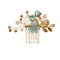 Luxury Flower Hair Combs and Pins Accessories for Wedding, Birthday, Bridesmaids, Various Styles and Colors (3 flowers combs, Green) The Crafty Owl