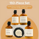 WOODBURY & CO Travel Size Shampoo Conditioner Body Wash Lotion & Soap (150 PK, 1.7 oz each), Guest Bathroom Essentials Toiletries Airbnb Bulk Mini Sets Hygiene Kits Paraben Free Air Bnb Toiletry Infinity Warehouse