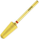 Upgraded PANA Volcano Nail Carbide Bit - Two Way Rotate use for Both Left and Right Handed use - Fastest remove Acrylic or Gel – For Manicure Drill Machine - 3/32" (Fine - F, GOLD) PANA