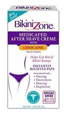 Bikini Zone Medicated After Shave Crème - Instantly Stop Shaving Bumps, Irritation, Redness & Itching in Sensitive Areas - Gentle Formula - Dermatologist Approved & Stain-Free (1 OZ) Bikini Zone
