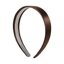 Brown 1 Inch Satin Hard Headband Motique Accessories