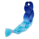 Jumbo Braiding Hair 24 inch Jumbo Braid Hair Extensions Ombre Jumbo Box Braids Crochet Hair Long for Women Kids DIY High Temperature Synthetic Fiber 2 Tones Dark Blue+ Sky Blue 1 Bundle Benehair