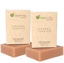 Turmeric Soap - Made with Natural and Organic Ingredients. Gentle Soap. 4.5oz Bar. (Turmeric Complete 2 Pack) Aspen Kay Naturals