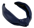 Blue Headband is Classy. Leather Knotted Headband for Women is a Navy Blue Faux Leather headband Women . Knot Headbands for women are Soft. Comfortable Fashion Headbands for Women YETASI
