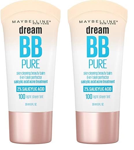 Maybelline Dream Pure Skin Clearing BB Cream, 8-in-1 Skin Perfecting Beauty Balm With 2% Salicylic Acid, Sheer Tint Coverage, Oil-Free, Light/Medium, 1 Count Infinity Warehouse