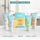 Travel Size Hotel Toiletry Set 150 Count 0.85 oz Bottles Guest Amenities for Vacation Rentals and Short Term Rentals Paraben Free White Tea Scent Infused with Aloe and Olive Oil by Eco Botanics Infinity Warehouse