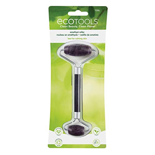 EcoTools Amethyst Facial Roller, Stone Face Roller & Massager, Skincare & Sculpting Tool, Reduces Puffiness & Dark Circles, Eco-Friendly Beauty Tool, Vegan & Cruelty-Free, 1 Count EcoTools