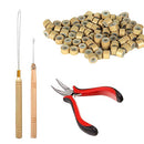 Orgrimmar Hair Extension Tool Kit Hair Extension Remove Pliers Pulling Hook 500 PCS Micro Silicone Rings Bead Device Tool Kits for Professional Hair Styling Tools Accessory (Light Brown) Orgrimmar