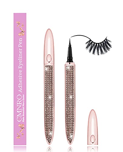 Eyelash Glue Pen Latex-Free Lash Glue Liner Self-Adhesive Eyeliner Pen 2 in 1 Eye Liner Pen lash Glue Pen Strong Hold Waterproof Eyelash Glue for False Lashes (1P，Black） CMNRO