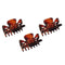 Parcelona French Classic Tortoise Shell Brown Very Small 1 1/2" Claw Clips with Tight Spring Set of 3 Girls Hair Jaw Claw Clips Durable Styling Paris Hair Accessories for Women No Slip, Made in France Parcelona