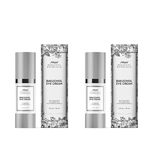 Bakuchiol Botanicals Eye Cream .5 Oz (3 Pack) - Clinical Strength Bakuchiol, Aloe, Squalane, Hyaluronic Acid, Caffeine, Vitamin E, B5, B3 - All Natural Plant Derived Ingredients - Made in USA Bakuchiol Botanicals