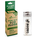 Biodegradable Mint Dental Tooth Lace Floss With Refillable & Reusable Glass Holder - 100% Organic Natural and Compostable Teeth Silk Spool Waxed With Candelilla Wax & Eco-Friendly Zero Waste Packaging BAMBOEARTH