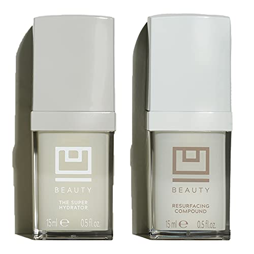 U Beauty Resurfacing Compound + SUPER Hydrator Kit | Vitamin C Serum with Retinol, Vitamin E, AHA Exfoliant, Hyaluronic Acid, for Daily Anti Aging and Hyperpigmentation - (Set of Two) 0.5 fl.oz U Beauty