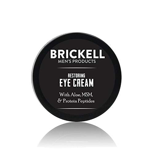 Brickell Men's Restoring Eye Cream for Men, Natural and Organic Anti Aging Eye Balm To Reduce Puffiness, Wrinkles, Dark Circles, Crows Feet and Under Eye Bags, .5 Ounce, Unscented Brickell Men's Products Store