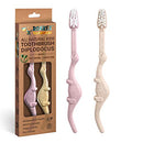 ROARex Vegan Eco Friendly Natural Dinosaurs Inspired Kids Toothbrush Made from Plants | 100% Biodegradable and Compostable | 1% for The Planet Product… ANPEI
