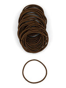 Heliums Medium Brown Thin 2mm Hair Elastics, Color Match Hair Ties for Fine Hair, 1.75 Inch Standard Size - 40 Count Heliums