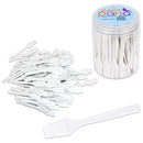 100pcs Pana Brand Cosmetic Make Up Disposable Plastic 2.5" Spatulas Skin Care Facial Cream Mask Spatula (100 Pieces in a Container) (WHITE) PANA