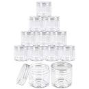 Beauticom 12 Pieces 30G/30ML(1 Oz) Thick Wall Round CLEAR Plastic Container Jars with Clear Flat Top Lids - Leak-Proof Jar - BPA Free Beauticom