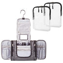 Hanging Toiletry Bag with 2 TSA Approved Clear Cosmetic 3-1-1 Liquid Bags BORSALI