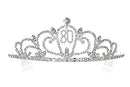 SAMKY Rhinestone Crystal Birthday Tiara Crown 15/16/18/21/30/40/50/60/70/80th - 80th T1193 SAMKY