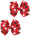 Small Baby Hair Clips,Toddler Hair Clips-2ct 3" Red Hair Bows for Girls-No Slip Grip Red Bows Metal Barrettes for Girls Teens Toddlers Kids,Baby Girl Hair Accessories (Red Ribbon) HipGirl