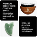 Lymphatic Contour Face Brush & Jade Gua Sha | Lymphatic Drainage Brush for Face & Neck | Dry Brush for Face, Sculpting & Depuffing - Face Lymphatic Drainage Tool for Skin Care Infinity Warehouse