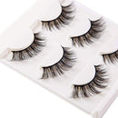 3D False Eyelashes Extensions 3 Pairs Long Lashes Strip with Volume for Women's Makeup Handmade Soft Fake Eyelash PURELEOR