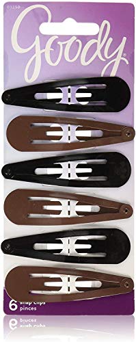Goody Metal Contour Hair Snap Clips - 6 Count, Black and Brown - Just Snap Into Place - Suitable for All Hair Types - Pain-Free Hair Accessories for Women and Girls - All Day Comfort GOODY