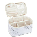 Travel Makeup Bag Large Cosmetic Bag Make up Case Organizer for Women and Girls (Large, Marble) Narwey