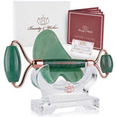 Jade Roller and Gua Sha Face Luxury Anti Aging Tool Set with Countertop Stand – Grade A – Authentic Brazilian Stone Facial Massager for Wrinkles - Non-Squeak by Beauty & Wishes (Aventurine) BEAUTY & WISHES
