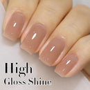 Double Rhythm Translucent Gel Polish Sheer Neutral Natural Light Milky Same Color Same Bottle 15ML Jelly UV Polish Nail Art DIY at Home (Jelly Nude Brown-A1492) Infinity Warehouse