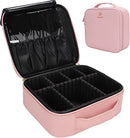 Relavel Travel Makeup Train Case Makeup Cosmetic Case Organizer Portable Artist Storage Bag with Adjustable Dividers for Cosmetics Makeup Brushes Toiletry Jewelry Digital Accessories (Pink) Relavel