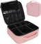 Relavel Travel Makeup Train Case Makeup Cosmetic Case Organizer Portable Artist Storage Bag with Adjustable Dividers for Cosmetics Makeup Brushes Toiletry Jewelry Digital Accessories (Pink) Relavel