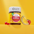 OLLY Extra Strength Daily Energy Gummy, Caffeine Free, 1000mcg Vitamin B12, CoQ10, Goji Berry, Adult Chewable Supplement, Berry Yuzu Flavor - 60 Count Infinity Warehouse