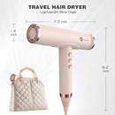 slopehill Professional Ionic Hair Dryer, High-Speed Blow Dryer with Brushless Motor for Salon Use, Lightweight Compact Hairdryer for Travel, Low Noise Quiet for Home, Ceramic Pink Infinity Warehouse