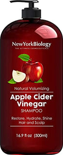 Apple Cider Vinegar Shampoo - Helps Restore Shine, Hair Gloss and Hydration to Dry Hair and Itchy Scalp – Clarifying and Nourishing – Safe for All Hair Types - 16.9 fl Oz NEW YORK BIOLOGY THE ULTIMATE COSMECEUTICALS
