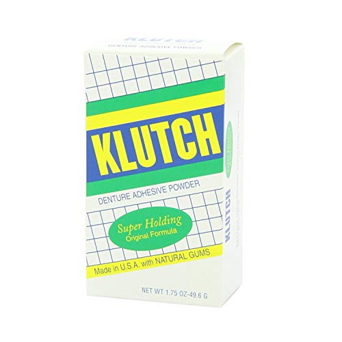 Klutch Denture Adhesive Powder Super Hold 1.75 oz (Pack of 2) Klutch