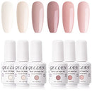 Gellen Gel Nail Polish Kit- Gentle Nudes Series Nude Neutrals 6 Colors, Warm Pastels Beige Pink Soak Off Gel Polish Set GELLEN
