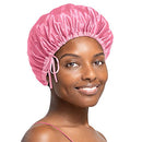 Stay On Satin Anti-Breakage Drawstring Bonnet (Pink) Stay On Satin