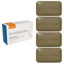 Kenkoderm Psoriasis Dead Sea Mud Soap with Argan Oil & Shea Butter 4.25 oz | 4 Bars | Dermatologist Developed | Fragrance + Color Free Kenkoderm