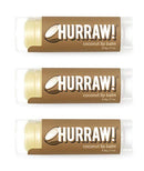 Hurraw! Coconut Lip Balm, 3 Pack: Organic, Certified Vegan, Cruelty and Gluten Free. Non-GMO, 100% Natural Ingredients. Bee, Shea, Soy and Palm Free. Made in USA HURRAW!