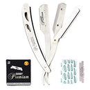 Equinox Professional Straight Edge Razor with 100 Single Derby Straight Razor Blades-Barber Straight Razor-Close Shaving Men's Manual Shaver-Disposable Straight Razor Blades-Staright Razor Kit Equinox International