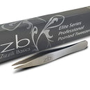 Zizzili Basics Elite Series Pointed Tweezers - Sharp Precision Tips + Surgical Grade Stainless Steel Tweezer for Professional Eyebrow and Facial Hair Removal Zizzili Basics